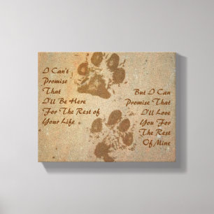 I Can't Promise Pawprints Wrapped Canvas Print
