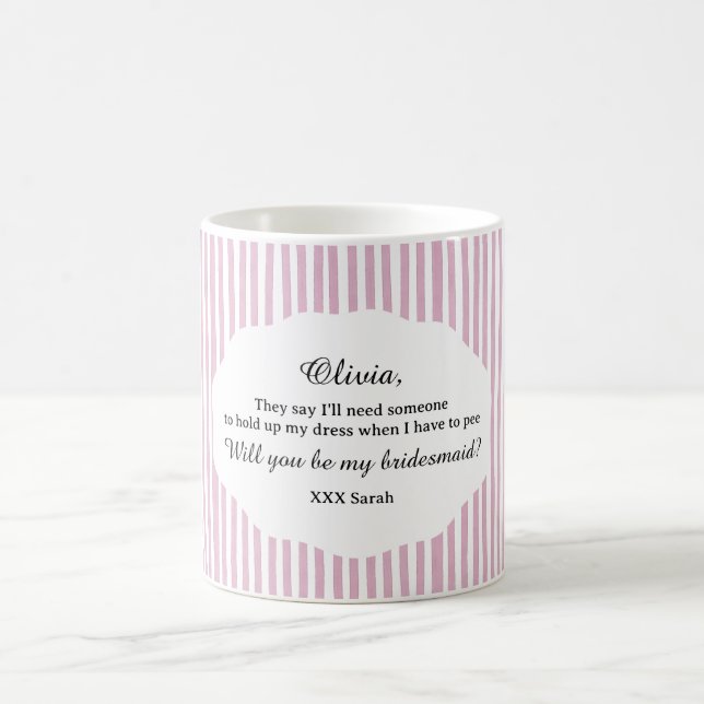 I can't say I do bridesmaid proposal mug preppy  (Center)