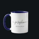 I can't say I do without You Bridesmaid Proposal  Mug<br><div class="desc">Delight your bridesmaids with the Bridesmaid Name "I Can't Say I Do Without You" blue two tone Coffee Mug, a perfect addition to your bridesmaid proposal package. This personalized mug showcases an elegant script font that beautifully displays your friend's name, accompanied by modern typography for the title "bridesmaid." The heartfelt...</div>