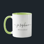 I can't say I do without You Bridesmaid Proposal  Mug<br><div class="desc">Delight your bridesmaids with the Bridesmaid Name "I Can't Say I Do Without You" green two tone Coffee Mug, a perfect addition to your bridesmaid proposal package. This personalized mug showcases an elegant script font that beautifully displays your friend's name, accompanied by modern typography for the title "bridesmaid." The heartfelt...</div>