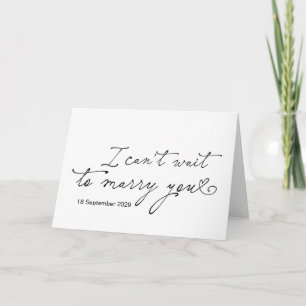 I Cant Wait to Marry You Bride Groom Wedding Day Card