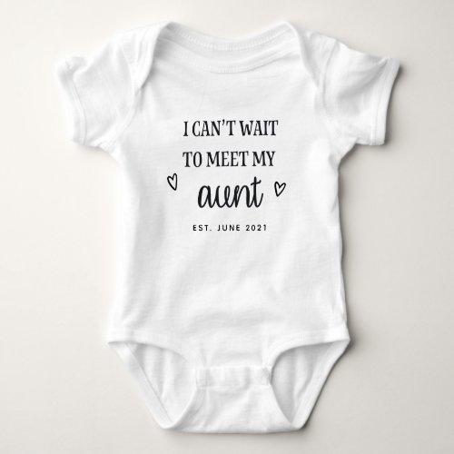 I cant wait to meet my aunt baby bodysuit