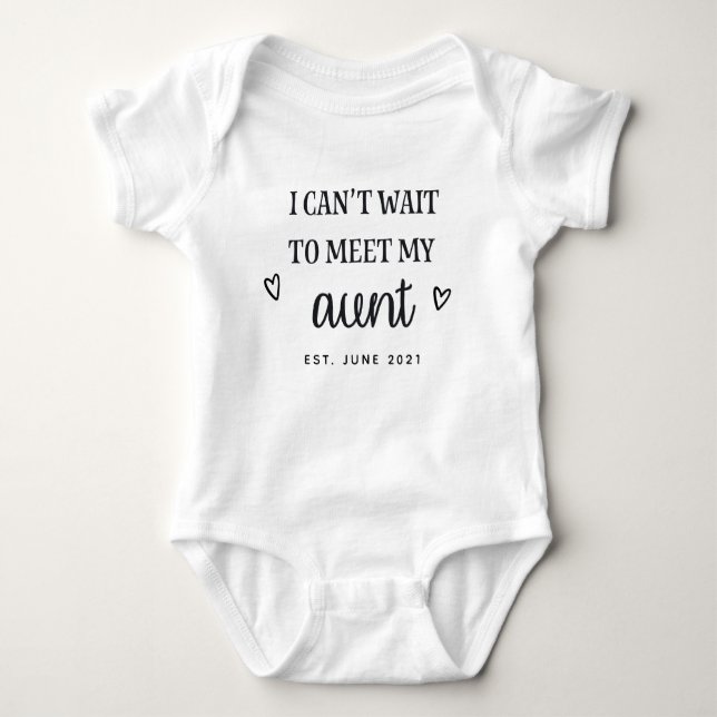 I can't wait to meet my aunt baby bodysuit (Front)