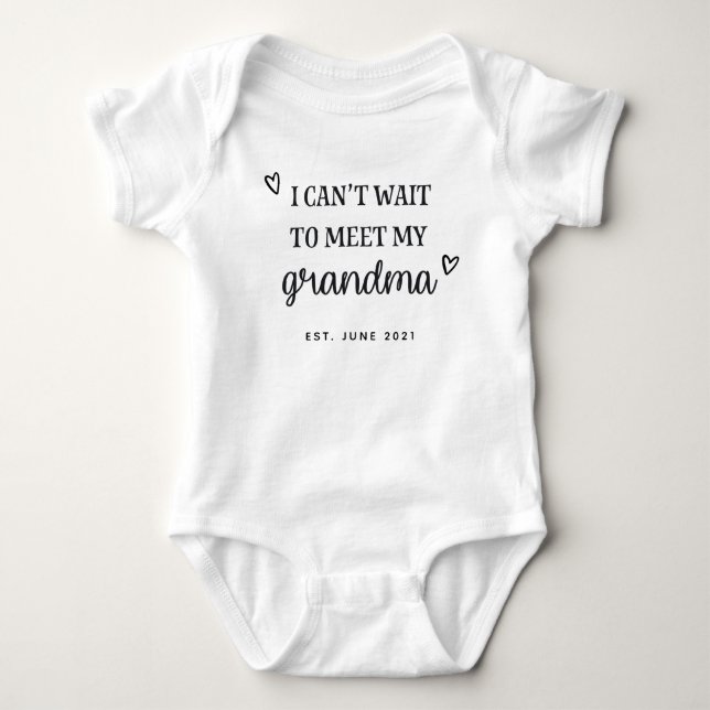 I can't wait to meet my grandma baby bodysuit (Front)