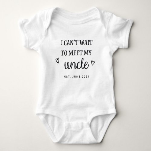 I cant wait to meet my uncle baby bodysuit