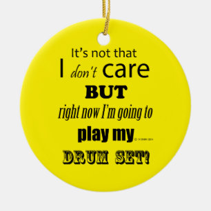 I Care Drum Set Ceramic Ornament