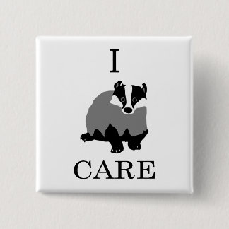 "I Care" European Badger Button