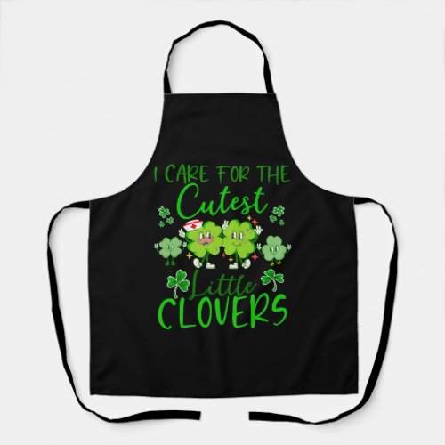 I Care For Cutest Clovers Nurse St Patricks Day Sc Apron