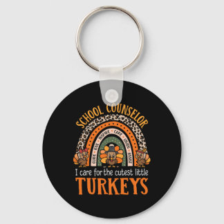 I Care For The Cutest Turkeys Thanksgiving School  Keychain