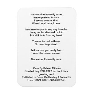 "I Care" Poem  Magnet