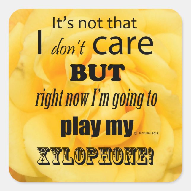 I Care Xylophone Square Sticker (Front)
