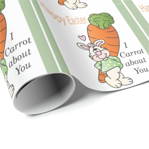 I Carrot About You Bunny Wrapping Paper