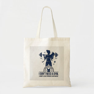 I Carry My Frenchie Funny Fitness French Bulldog  Tote Bag