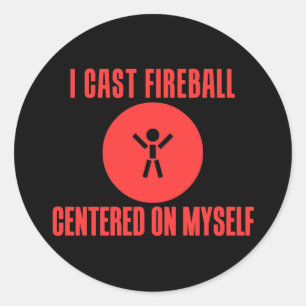 I Cast Fireball Classic Round Sticker