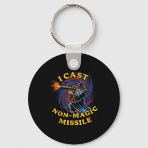 I Cast Non-magic Missile Funny Wizard Parody Meme  Keychain