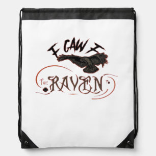 I Caw The Raven Gothic Art Horror Classic Retro Drawstring Bag