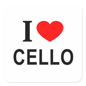I ❤️ CELLO I LOVE CELLO I HEART CELLO SQUARE STICKER