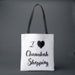 I 🖤 Chanukah. Shopping Tote Bag<br><div class="desc">Bring some fun and whimsy to your holiday errands with our festive I 🖤 Chanukah shopping tote! Featuring a bold typography design with contrasting black and white coloring. this eco-friendly tote is perfect for carrying gifts, groceries, and more while spreading Chanukah joy” Durable, spacious, and stylish, it’s the ultimate holiday...</div>