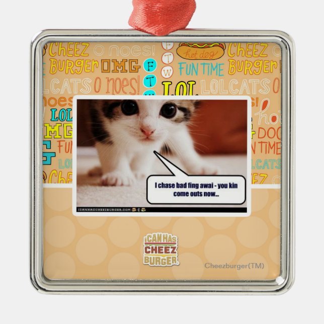 I chase bad fing awai metal ornament (Front)