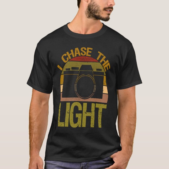 I Chase The Light Camera Aperture Focal Length T-Shirt (Front)