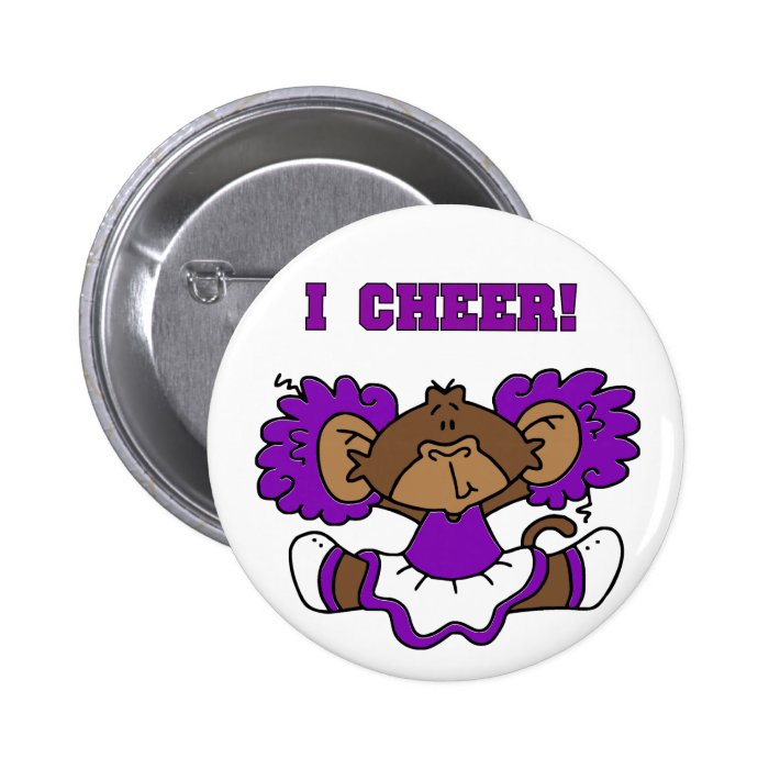 I Cheer Purple and White Tshirts and Gifts Buttons