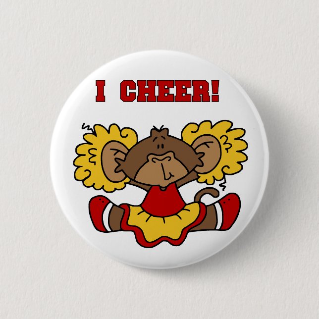 I Cheer Red and Gold T-shirts and Gifts Pinback Button (Front)