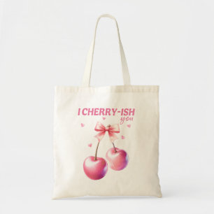 I Cherryish You Funny Valentine's Day Cherry Pun Tote Bag