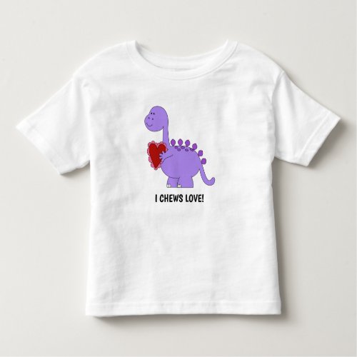 I Chews Love Cute Dinosaur w Heart Toddler T_shirt