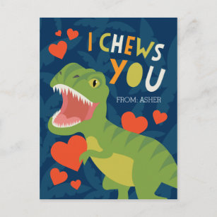 I Chews You! Classroom Valentine Holiday Postcard