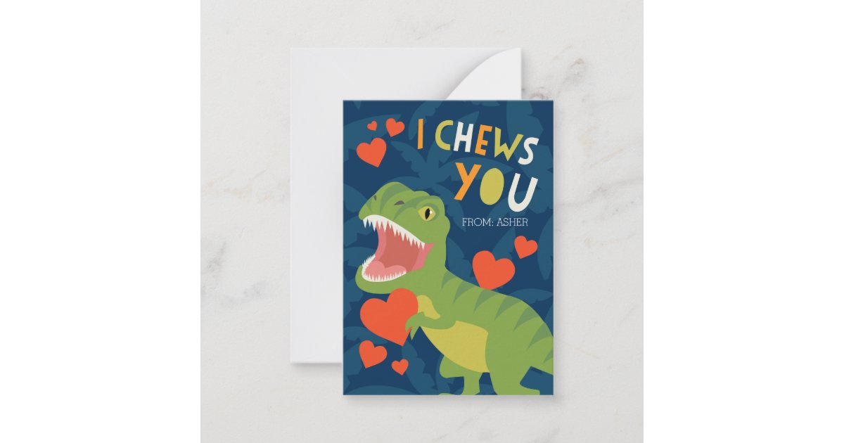 I Chews You! Classroom Valentine Note Card | Zazzle.com