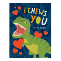 I Chews You! Classroom Valentine Postcard