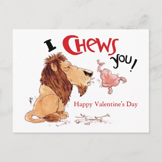 I Chews You Holiday Postcard (Front)