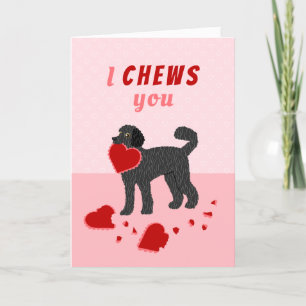 I Chews You Labradoodle Valentine's Day Holiday Card