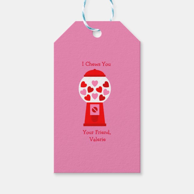 I Chews You Personalized Valentine Gift Tag (Front)
