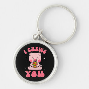 I Chews You Pizza Keychain