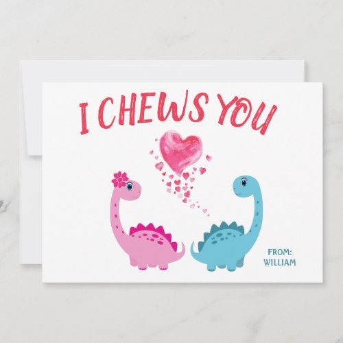 I Chews You Valentine Holiday Card
