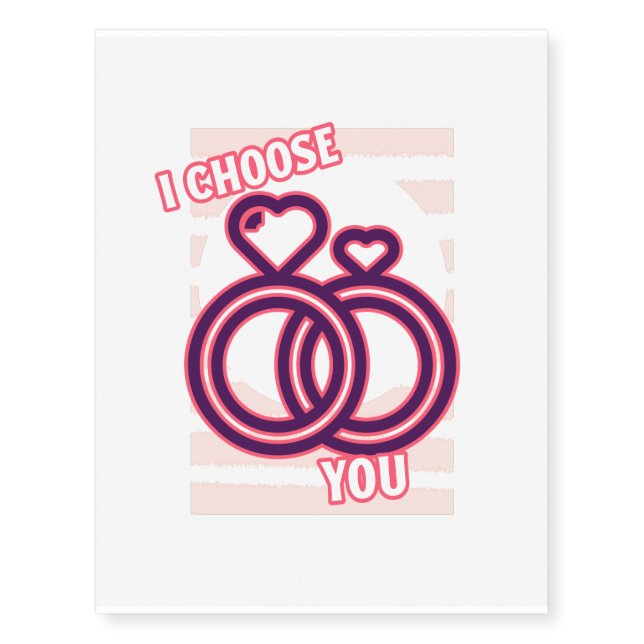 I chews you wedding marriage rings temporary tattoos (Front)