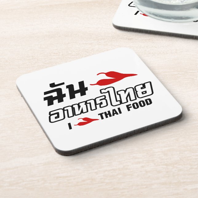 I Chili (Love) Thai Food Beverage Coaster (Left Side)