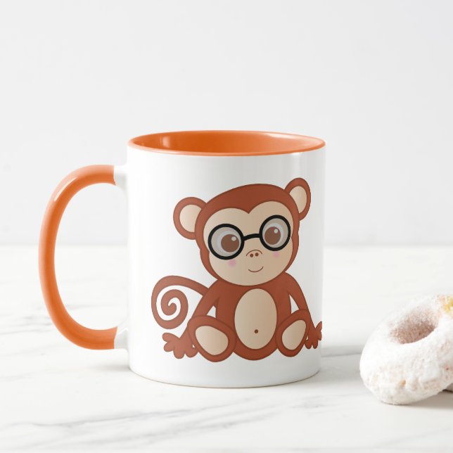 I Chimply Love My Coffee Mug-  Cute Monkey Cup (With Donut)