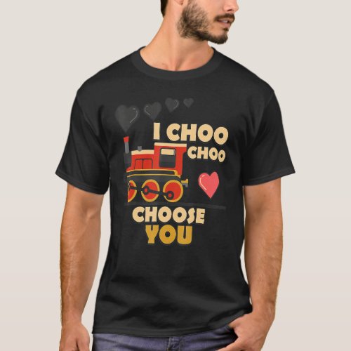 I Choo Choo Choose You Train Love Hearts Valentine T_Shirt