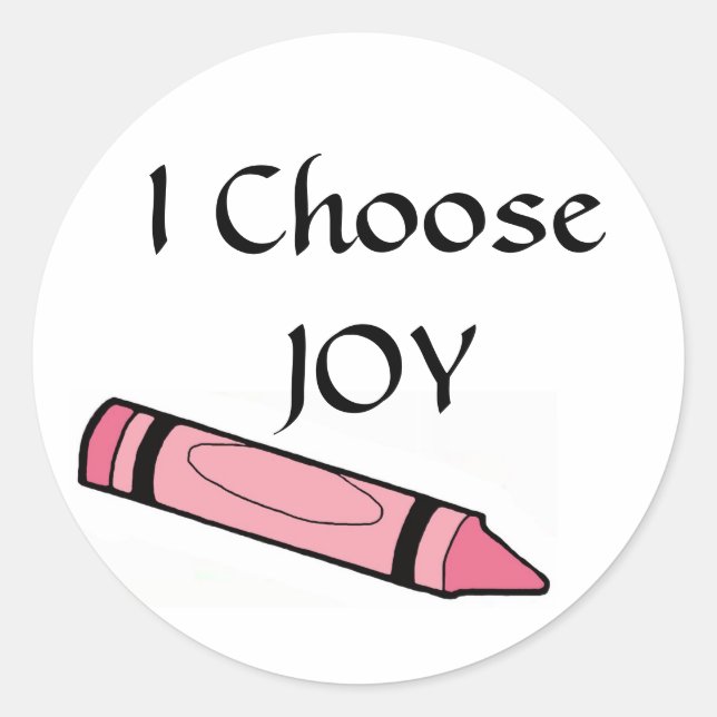 I Choose JOY Classic Round Sticker (Front)