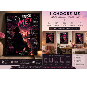 I Choose Me Canvas Wall Art Self Love Motivation Canvas Photo Tile