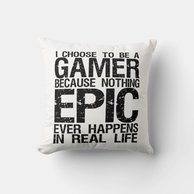 I Choose to be Gamer Funny Pillow for Gaming Geek (Front)