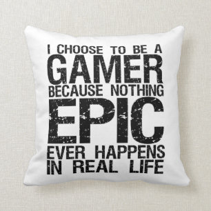 I Choose to be Gamer Funny Pillow for Gaming Geek