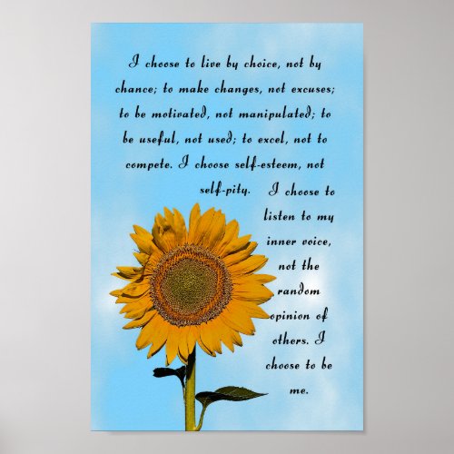 I Choose to Live by Choice Poster