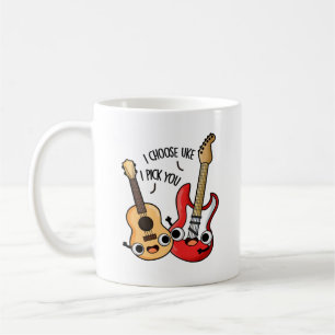 I Choose Uke I Pick You Funny Guitar Ukulele Pun  Coffee Mug