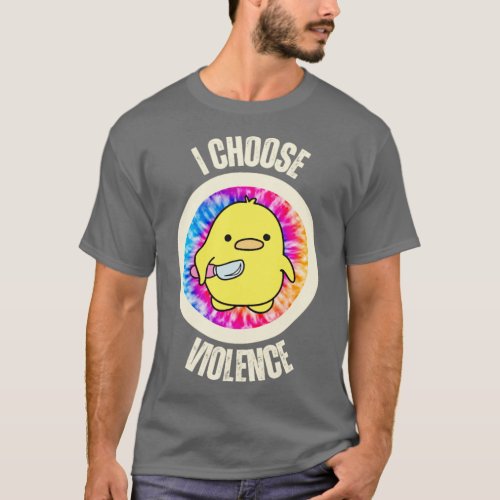 I Choose Violence Cute Cat with Knife  T_Shirt