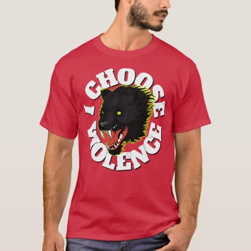 I Choose Violence Demonic Cat Funny T_Shirt