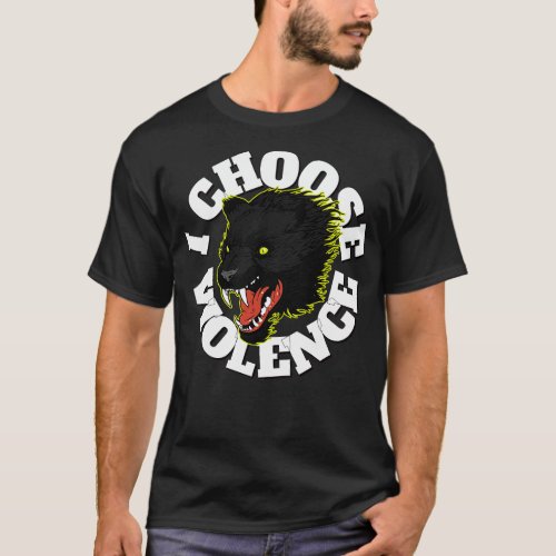 I Choose Violence Demonic Cat Funny T_Shirt