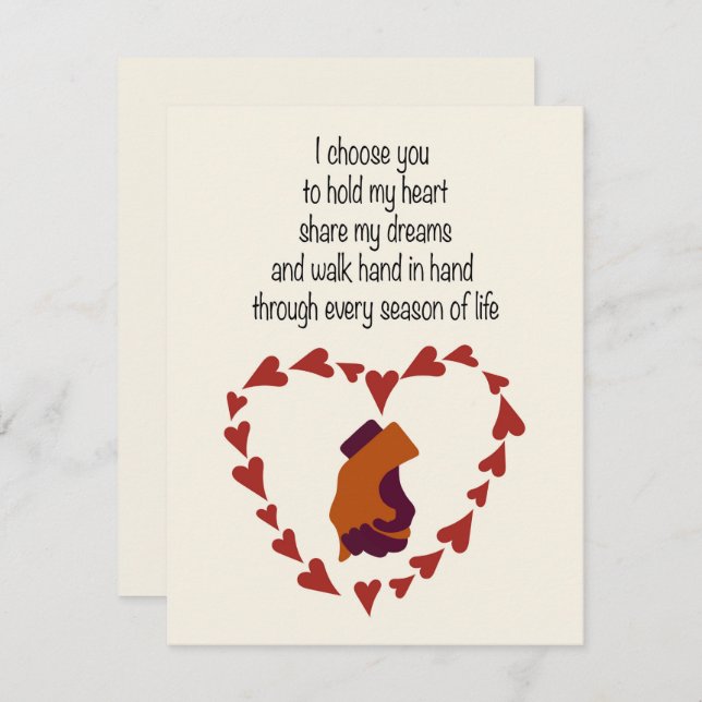 I Choose You Valentine Postcard (Front/Back)